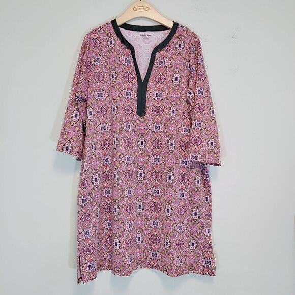 Lands' End Women's Quick Dry Mandala Print Shift Dress Plus Size 1X - Picture 1 of 9